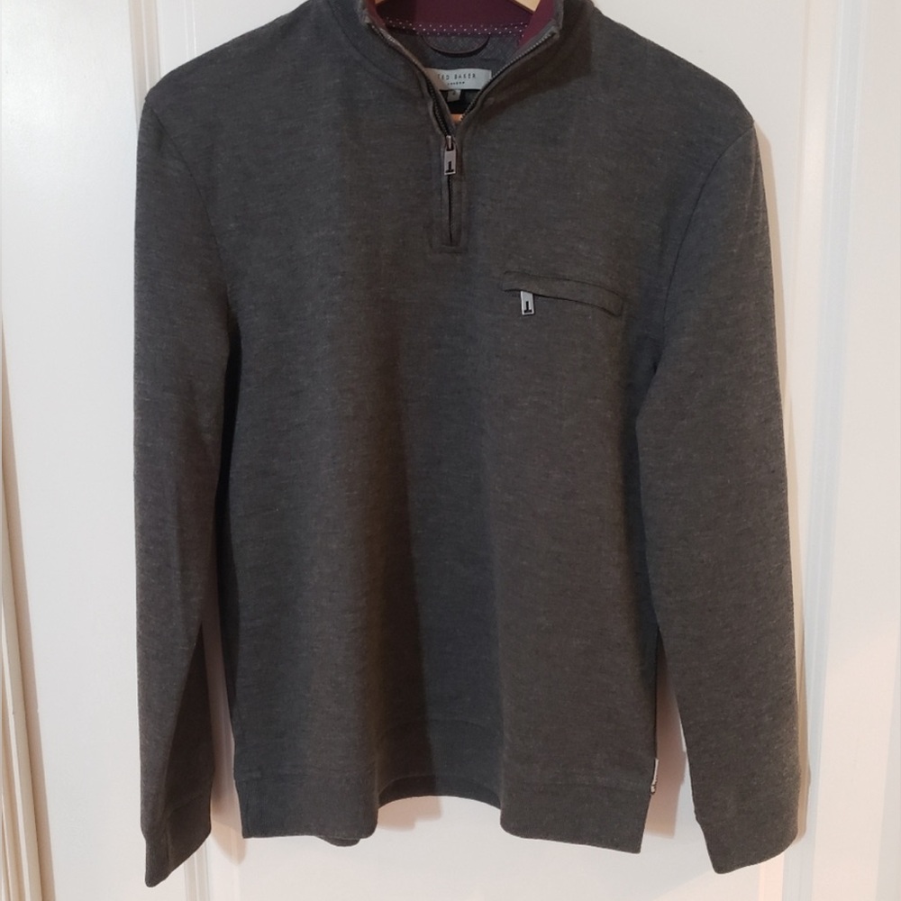 Ted Baker Grey 1/4 zip sweater